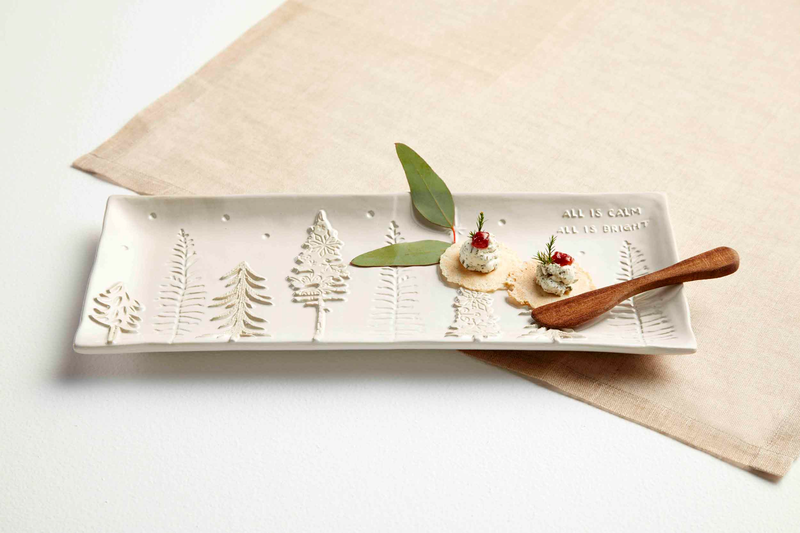 Buy Mudpie White Trees Rectangle Platter. Our House Barrie.