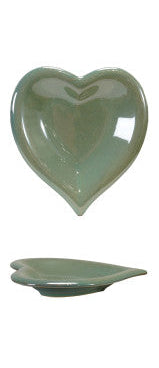 Stoneware Heart DIsh - Green