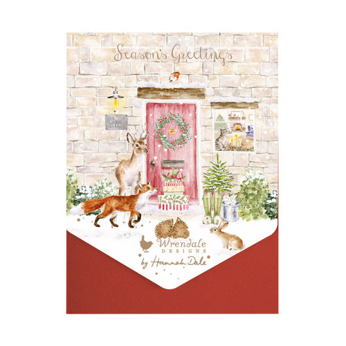 Wrendale Designs by Hannah Dale - Guida a casa per Natale - Set di biglietti natalizi - Confezione da 8