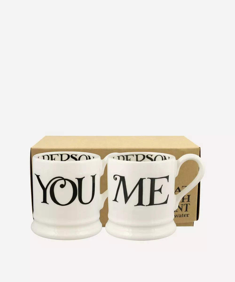 Black Toast You & Me 1/2 Pint Mugs